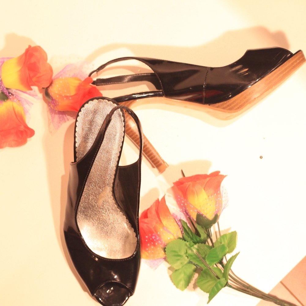 Black open toe fioni heels